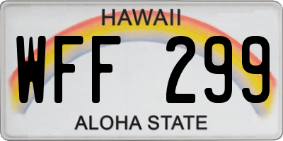 HI license plate WFF299