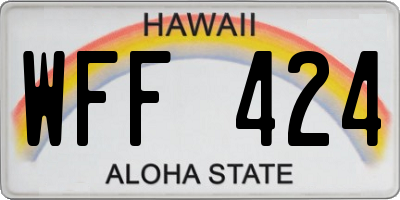 HI license plate WFF424