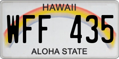 HI license plate WFF435