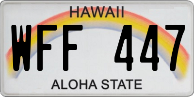 HI license plate WFF447