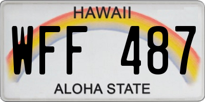 HI license plate WFF487