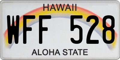 HI license plate WFF528