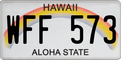 HI license plate WFF573