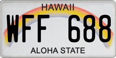 HI license plate WFF688