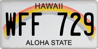 HI license plate WFF729