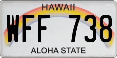 HI license plate WFF738