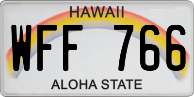 HI license plate WFF766