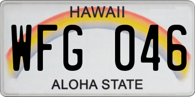 HI license plate WFG046