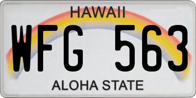 HI license plate WFG563