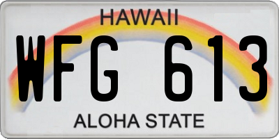 HI license plate WFG613