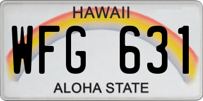 HI license plate WFG631