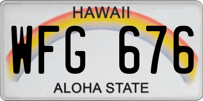 HI license plate WFG676
