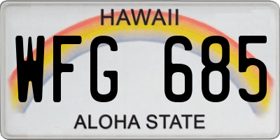 HI license plate WFG685