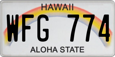 HI license plate WFG774