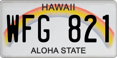 HI license plate WFG821