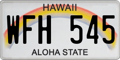 HI license plate WFH545