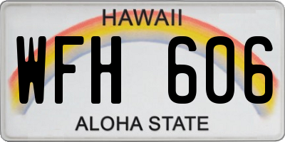 HI license plate WFH606