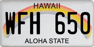HI license plate WFH650