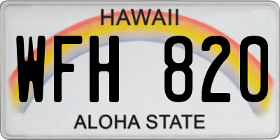 HI license plate WFH820