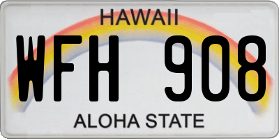 HI license plate WFH908