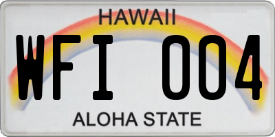 HI license plate WFI004