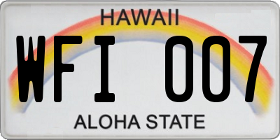 HI license plate WFI007