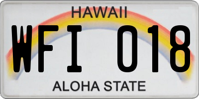 HI license plate WFI018