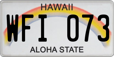 HI license plate WFI073