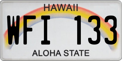 HI license plate WFI133