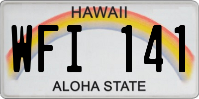 HI license plate WFI141
