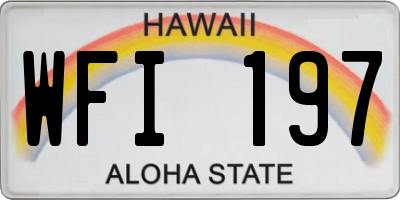 HI license plate WFI197