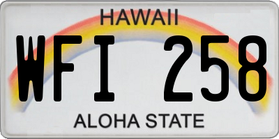 HI license plate WFI258