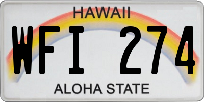HI license plate WFI274