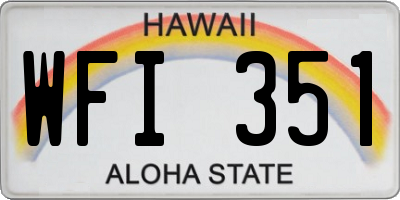 HI license plate WFI351