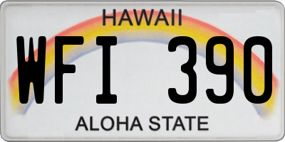 HI license plate WFI390