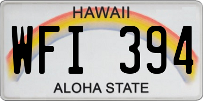 HI license plate WFI394