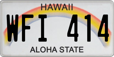HI license plate WFI414