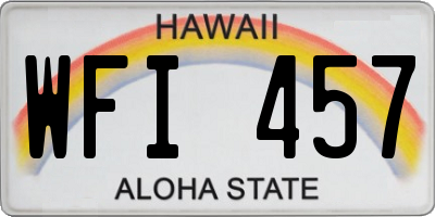 HI license plate WFI457