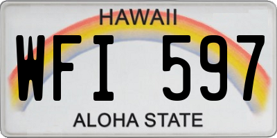 HI license plate WFI597