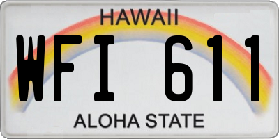 HI license plate WFI611