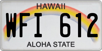HI license plate WFI612