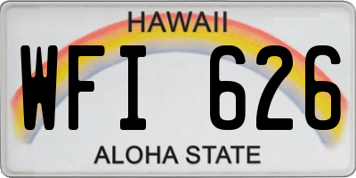 HI license plate WFI626