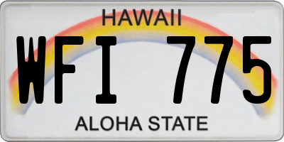 HI license plate WFI775