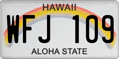 HI license plate WFJ109