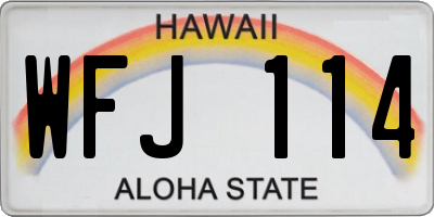 HI license plate WFJ114
