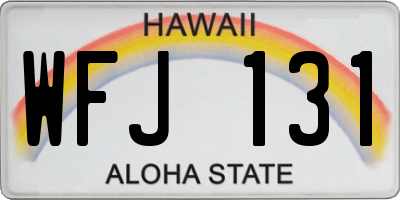 HI license plate WFJ131