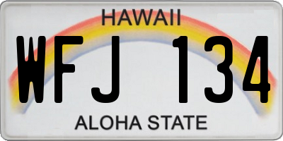 HI license plate WFJ134