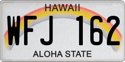 HI license plate WFJ162