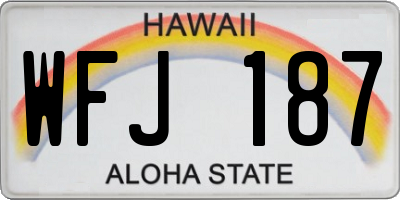 HI license plate WFJ187