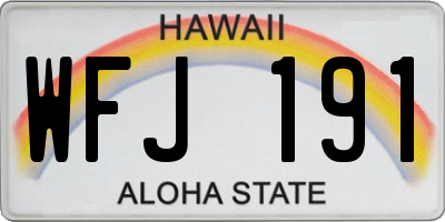 HI license plate WFJ191